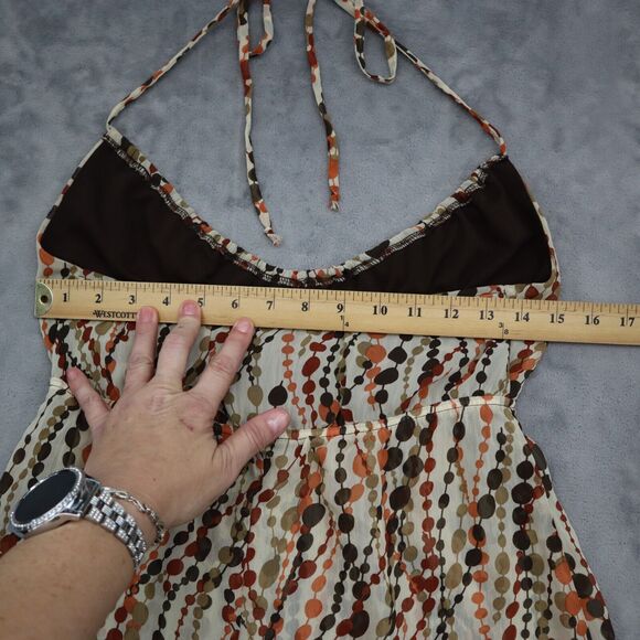 IZ Byer Shirt Womens S Multicolor Polka Dots Strap VNeck Sheer Sleeveless Blouse - Picture 3 of 16